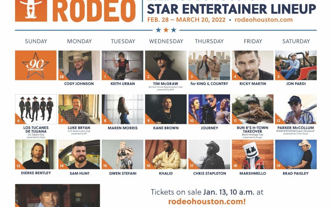 2022 Houston Livestock Show and Rodeo Star Entertainer Lineup