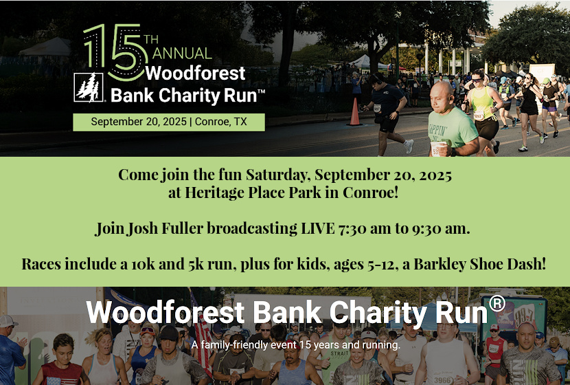 15th Annual Woodforest Bank Charity Run- Live Broadcast