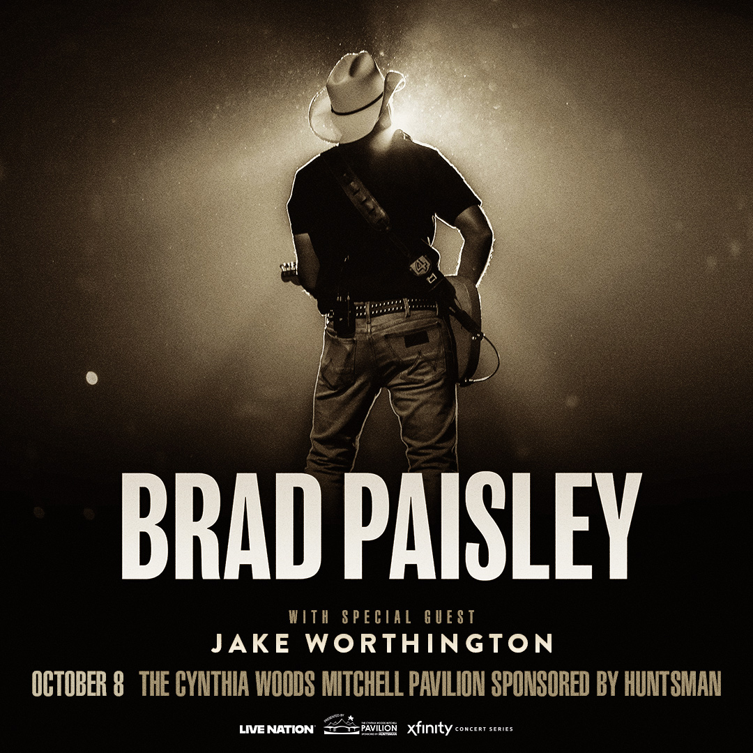 Brad Paisley at The Cynthia Woods Mitchell Pavilion with Jake Worthington
