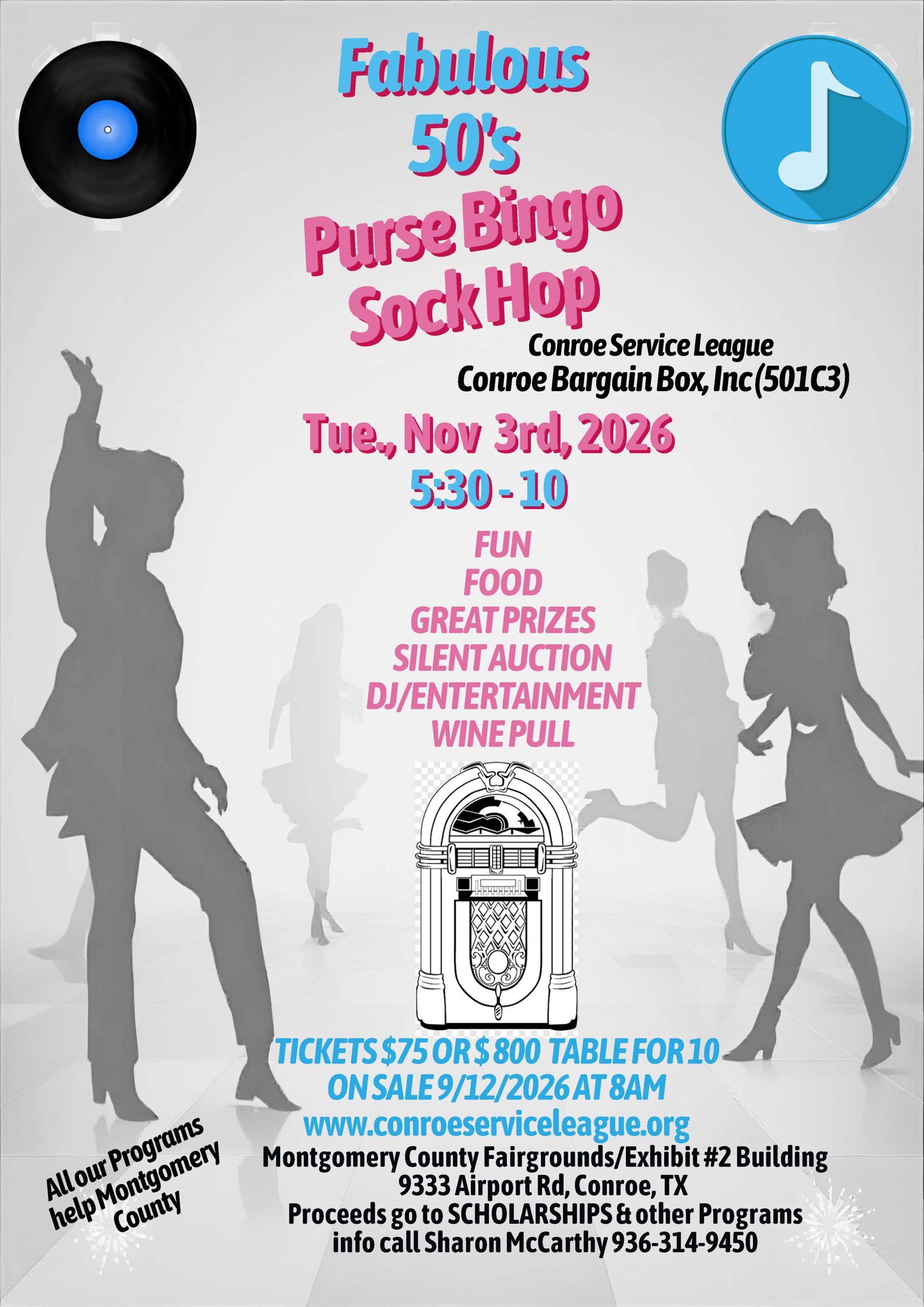 Fabulous 50's Purse Bingo Sock Hop