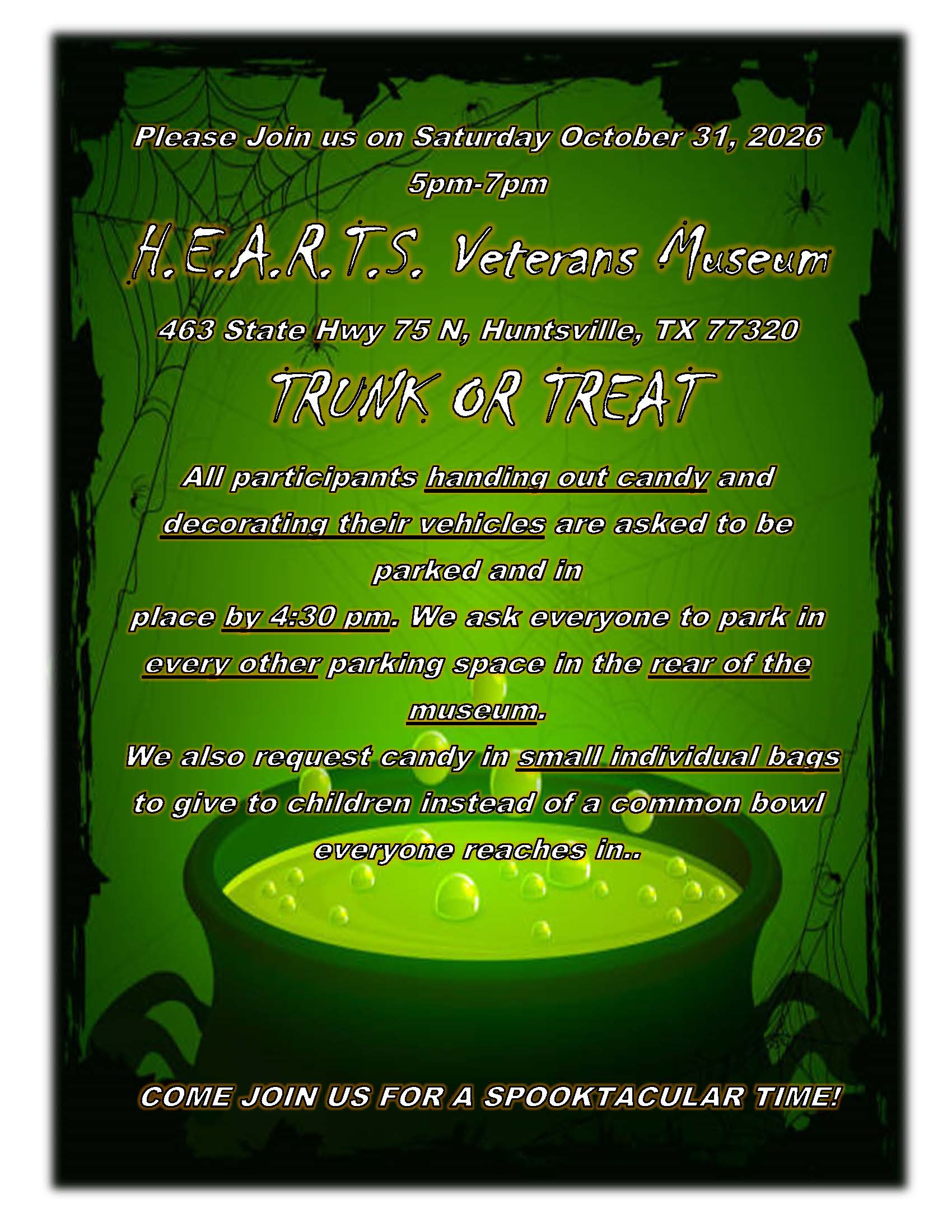 HEARTS Veterans Museum Trunk or Treat